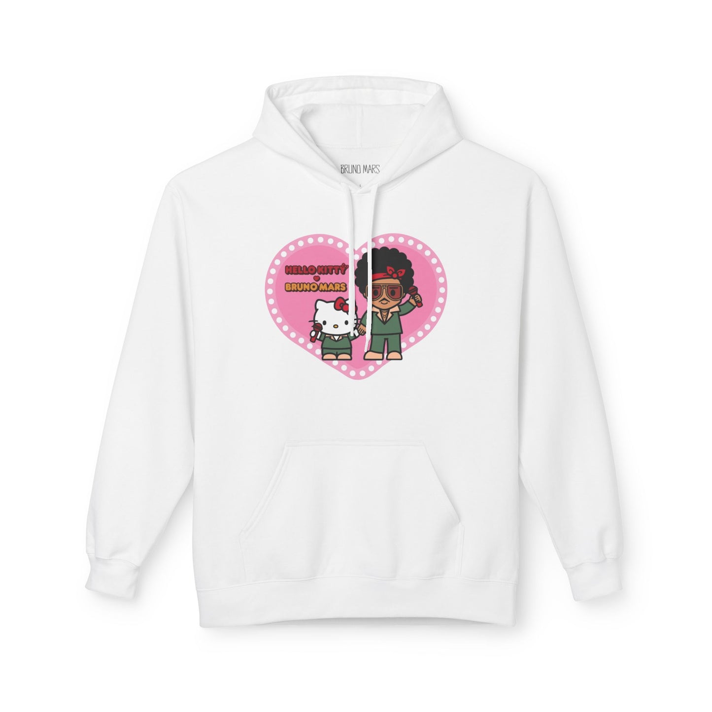 BRUNO MARS TOUR MERCH - BRUNO MARS X HELLO KITTY WHITE HOODIE