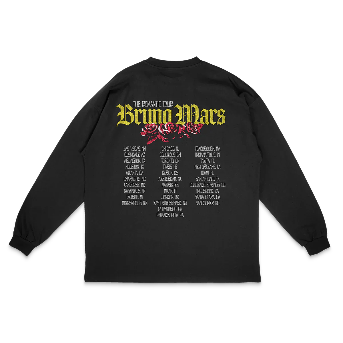 BRUNO MARS TOUR MERCH - THE ROMANTIC TOUR LONGSLEEVE TEE