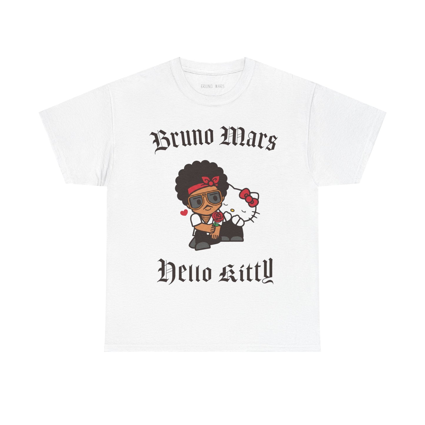 BRUNO MARS TOUR MERCH - BRUNO MARS X HELLO KITTY WHITE TOUR TEE
