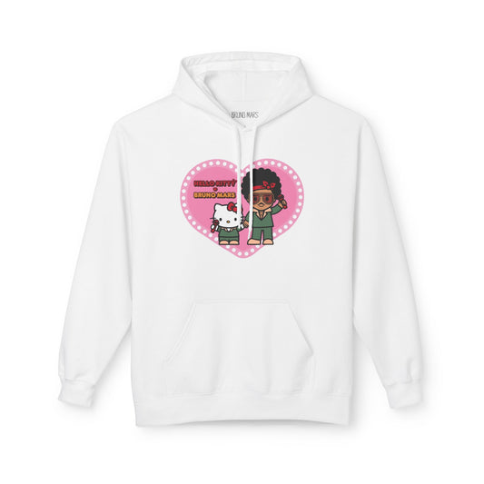 BRUNO MARS TOUR MERCH - BRUNO MARS X HELLO KITTY WHITE HOODIE
