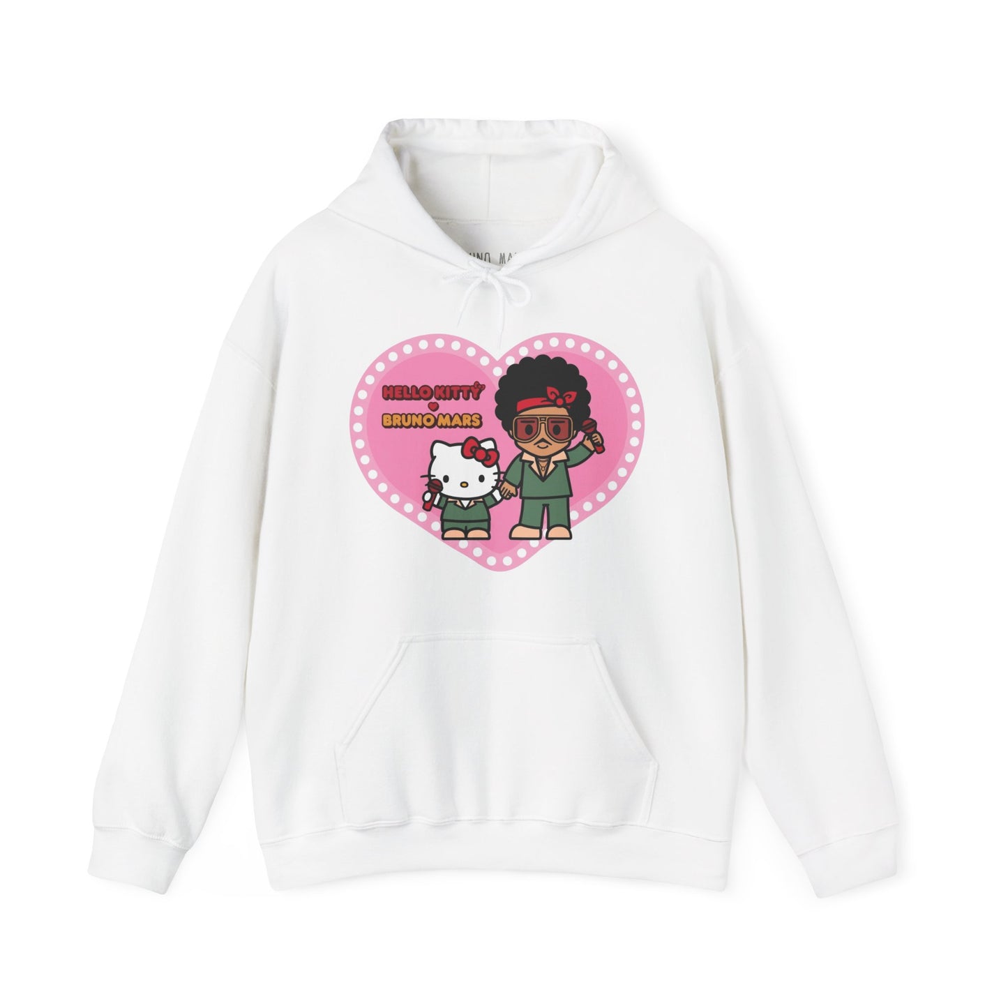 BRUNO MARS TOUR MERCH - BRUNO MARS X HELLO KITTY WHITE HOODIE