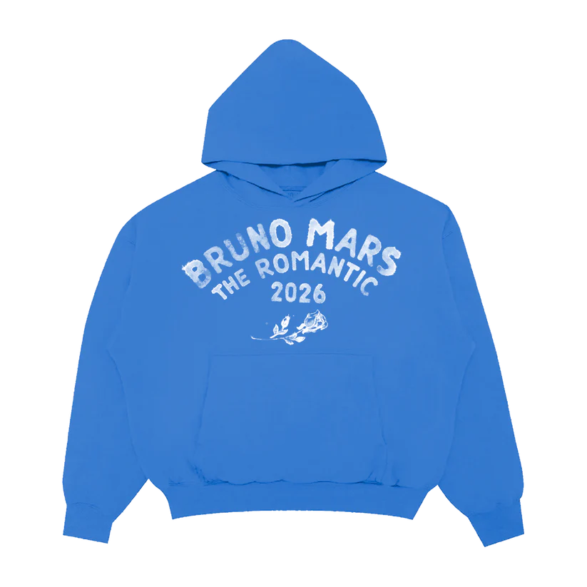 BRUNO MARS TOUR MERCH - THE ROMANTIC TOUR BLUE HOODIE
